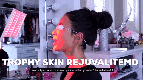trophyskin giphygifmaker skincare anti-aging red light therapy GIF