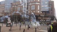 Police Fire Tear Gas, Remove Burning Barricade in Toulouse