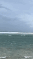Storm Waves Surge Up Mauritius Beach as Tropical Cyclone Freddy Approaches