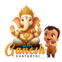 Vinayaka Chaturthi Celebration Sticker by Chhota Bheem