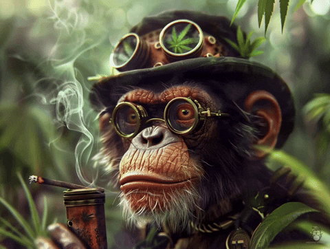 Mekonkee weed monkey 420 ganja GIF