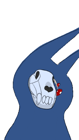 dionne_ong giphyupload dance skull dog skullie Sticker