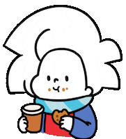 Coffee Eating Sticker by Ai and Aiko