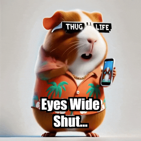 Eyes Wide Shut Selfie GIF by Guinea Gambino