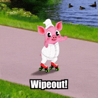 Wipeout Rollerblading GIF by The Pigasso