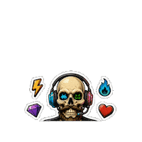 Game Over Skull Sticker