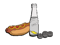 Discardthezine hungry cocktail thirsty hotdog Sticker