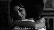 sad black and white GIF