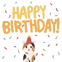 Happy Birthday Cat Sticker