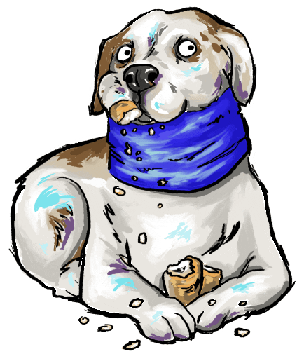 pasalochancho giphyupload dog eating breakfast Sticker