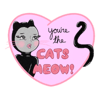 SallyStRose cat heart love you cat love Sticker