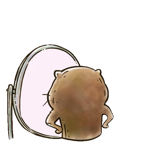 Happy Mirror Sticker by The Otter Space