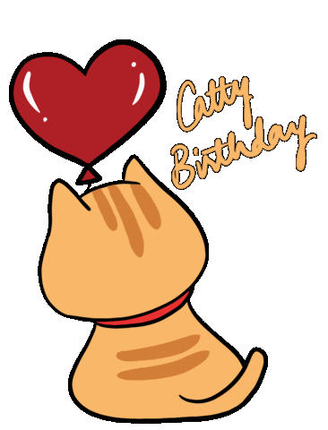 Happy Birthday Cat Sticker by DeeFee Productions