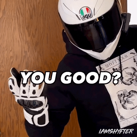 Iamshyfter worried biker concerned how are you GIF