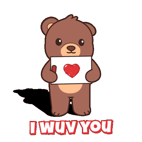I Wuv You Teddy Bear Sticker by BEARISH