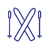 Ski-Blue Sticker by fondation Sur la pointe des pieds