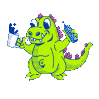 jorgedelafuentedesign coffee cafe godzilla kaiju cofee Sticker