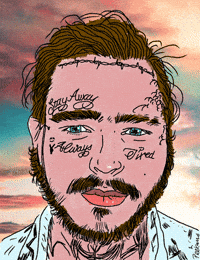 Post Malone Illustration GIF by PEEKASSO