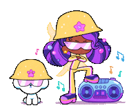 SparklesMagicalMarket dance music dog dancing Sticker