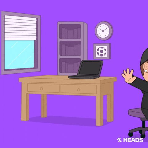 Work From Home Hello GIF by OneFootball Heads