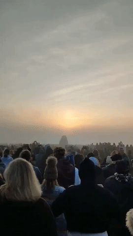 Stonehenge Crowd Greets Solstice Sunrise
