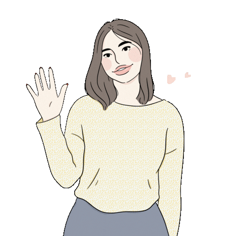 studioblushillust giphyupload girl hello hearts Sticker