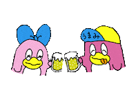 ペンギン umamichan うまみちゃん umami ビール bier 乾杯 kawaii かわいい cute Sticker by kanna hattori