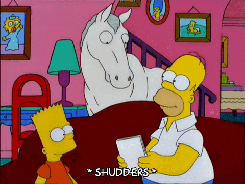 looking down homer simpson GIF