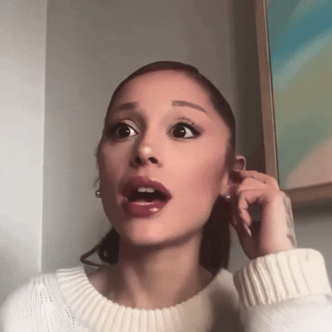 Shocked Ariana Grande GIF
