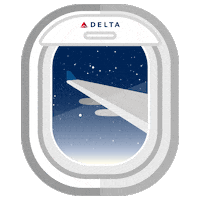 Flying Night Time Sticker by Delta Air Lines