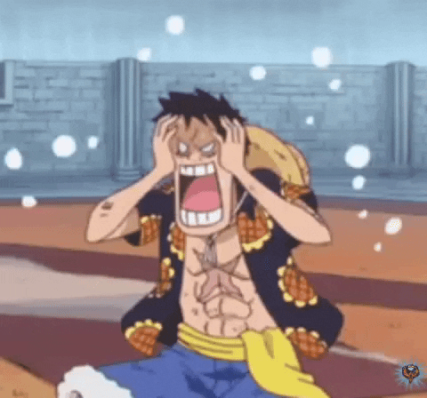 STICKERS_MEN crazy head one piece luffy GIF