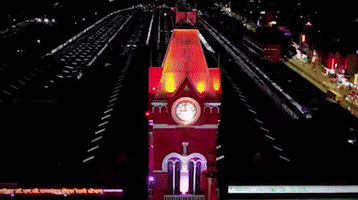 Chennai Train Station Lit Up for Indian Independence Day