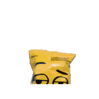 smugcompany smug potato chips smug face yellow eyes Sticker
