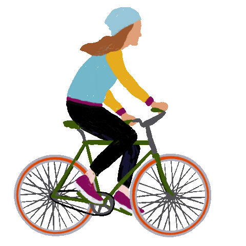 Girl Bicycling Sticker by NickiP