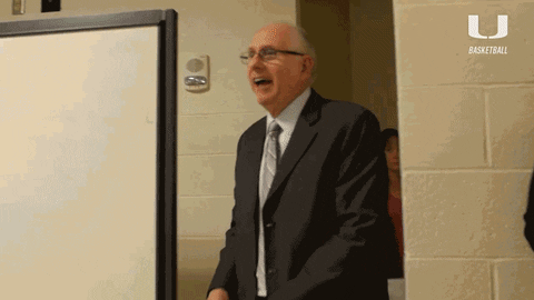 surprised college basketball GIF by Miami Hurricanes