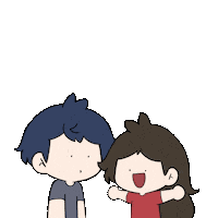 Excited Couple Sticker