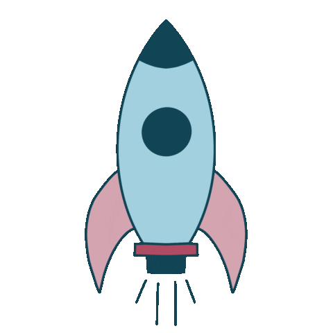 Moon Rocket Sticker
