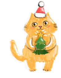 Santa Hat Cat Sticker