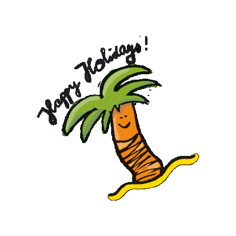 Palm Tree Happy Holidays Sticker by G&G Verlag