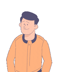 erklaervideo-animation boy waiting looking yellow jacket Sticker