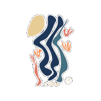 Coral Reef Surf Art Sticker