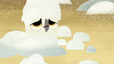 #puffin #rock #puffinrock #baba #snow #covered #cute #sad GIF by Puffin Rock