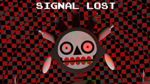 Telletec giphygifmaker glitch robot skull GIF