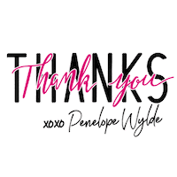 Pink Thank You Sticker by Penelope Wylde