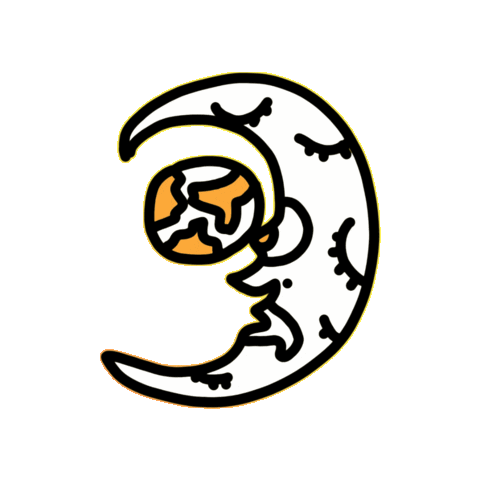 Luna Terra Sticker by Dan Flow Art