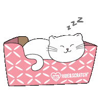 If I Fits I Sits White Cat Sticker by Hide & Scratch