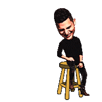 pabscrowned laugh red laughing yellow Sticker