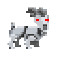 subpixel robot ready goat terminator Sticker