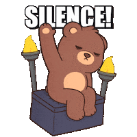 Teddy Bear Shut Up Sticker by BEARISH