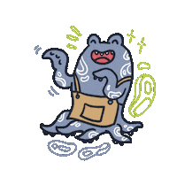 three_folks coffee ice cream octopus barista Sticker